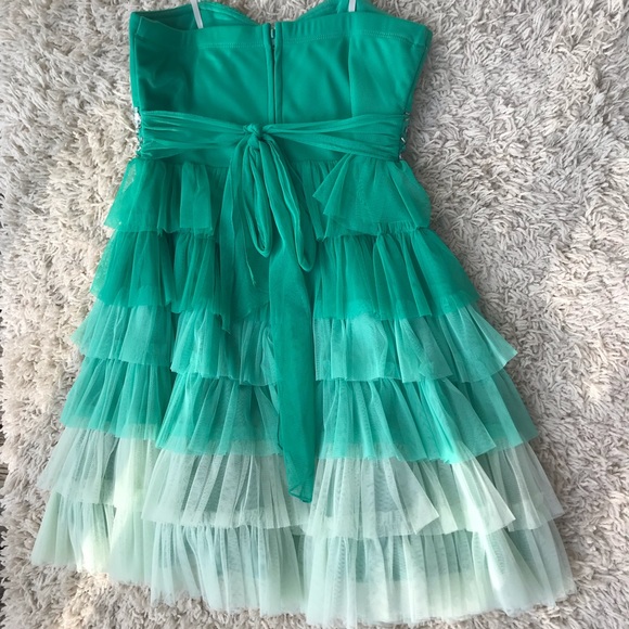 Ombré Green and Aqua Strapless Dress! - Picture 3 of 3